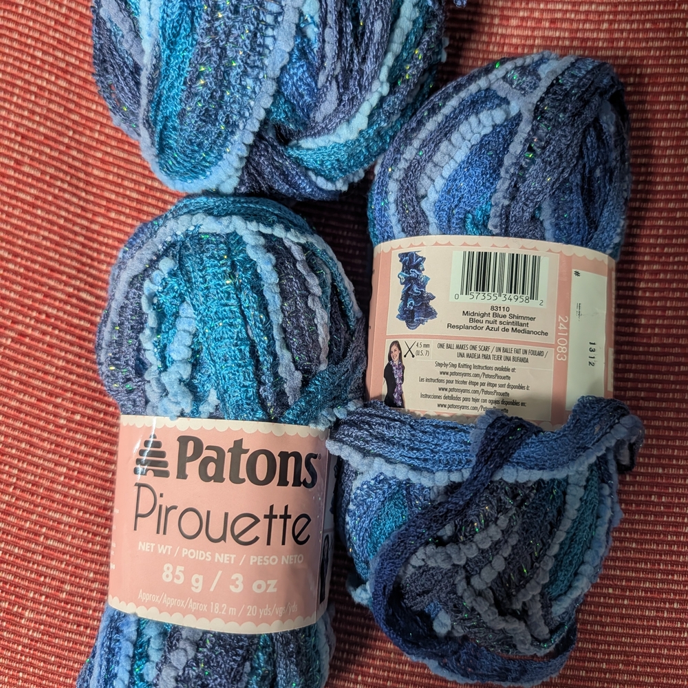 Patons Pirouette Blue Yarn